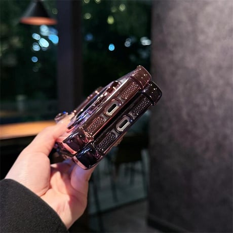 CUTECASE ミラーリングスタンド iPhone17/17Proケース キラキララメ 四角耐衝撃 iPhone17ProMax/17Airケース 多機能CM5641
