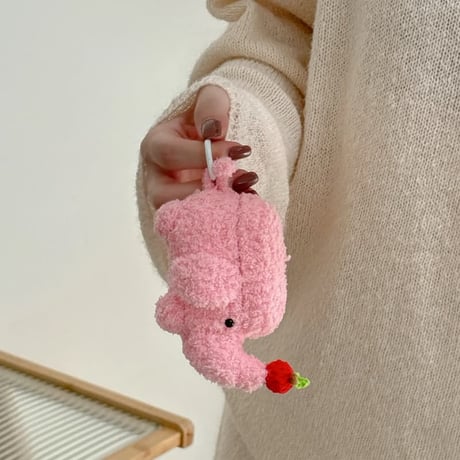 CUTECASE 象ぬいぐるみ AirpodsPro3ケース ふもふも Airpods4/pro2カバー お揃い 柔らかい 可愛い ギフトにおすすめCM5853