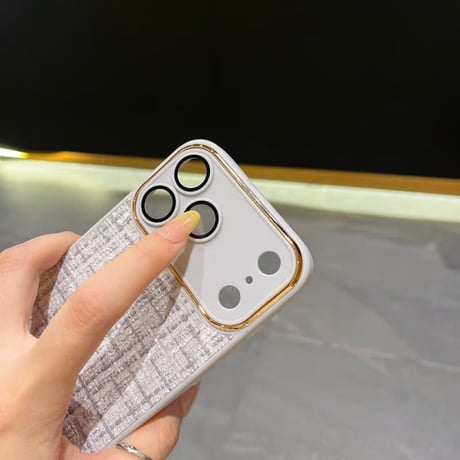 CUTECASE 織物 iPhone17ProMax/17Proケース カメラ保護カバー iPhone17/16/15カバー 放熱仕様 セレブ愛用 CM5829