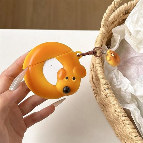 CUTECASEベーグル Airpods4ケース 食べ物 エアポッズ3/Pro2ケース airpodspro2カバー かわいいキーチェーン ギフトにおすすめCM5564
