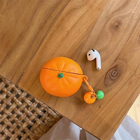 CUTECASEみかん Airpods4ケース ギフトにおすすめ AirpodsPro2ケース airpods3/2カバー キーチェーン付き 面白いかわいいCM5400