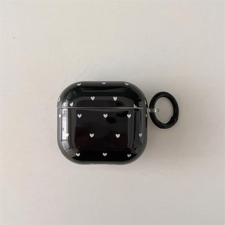 CUTECASEハート柄 Airpods 4ケース リボンキーホルダーとリング付 Airpods3/Pro2ケース airpodsproカバー 可愛い 女子力高いCM5093