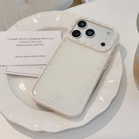 CUTECASE ダイヤリボンスタンド iPhone17Pro/17ケース ストーンライン iPhone16Pro/15/14ケース 淡色系 ガーリーファッションCM6338