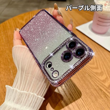 CUTECASEジュエリーライン iPhone17/17Proケース ラメ入り背面 美しい iPhone17ProMax/Airケース 高級感たっぷり オシャレ CM5706