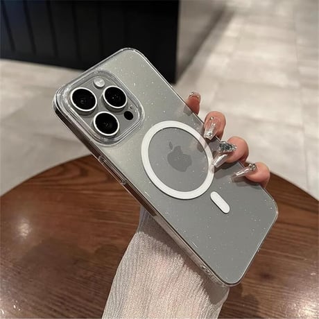 CUTECASE高品質キラキラクリアMagSafe iPhone16Pro/16ケース 黄ばまない iPhone15pro/14pro/13proケース ラメ入り 軽量薄型 高級感CM4664