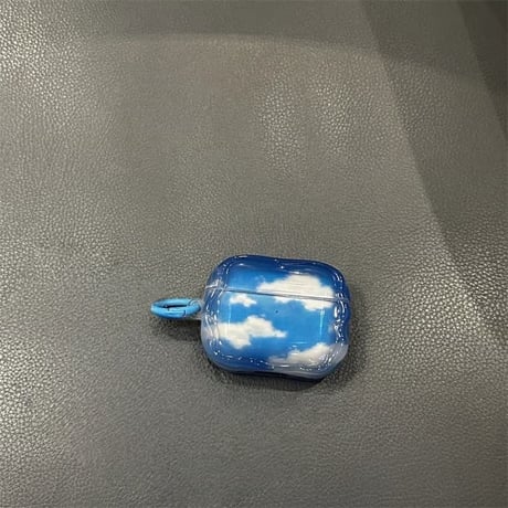 CUTECASE 青空 Airpods Pro3 ケース 曇柄 Airpods 4/3カバー エアポッズプロ2 うねうねライン 耐衝撃 男女に人気 CM6016