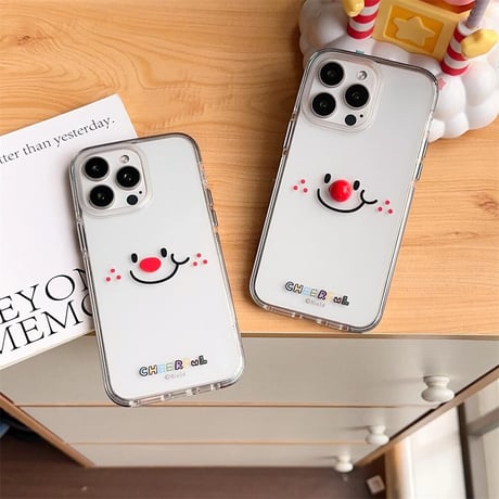 CUTECASE笑顔 iPhone15/15proケース 黄ばまないクリア iPhone14/13pro/12ケース かわいいCM4559