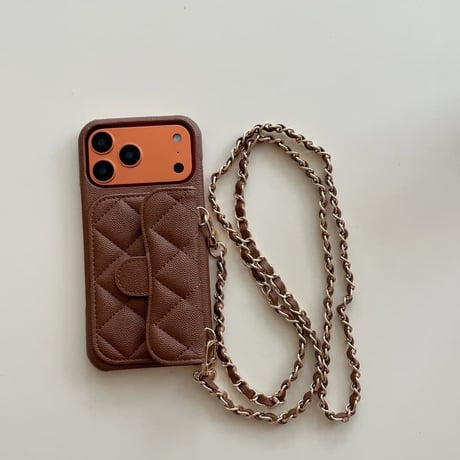 CUTECASE 革製 iPhone17Pro/17ケース カード入れ付 ショルダーチェーン付 iPhone17Promax/Air/16Proカバー 傷が付きにくい 高級感 耐久性CM5773