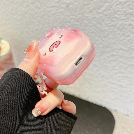 CUTECASEブタ Airpods 4ケース めっちゃ可愛い エアーポッズ3/Pro2ケース airpodsproカバー キーホルダー付 ギフトにおすすめCM5103