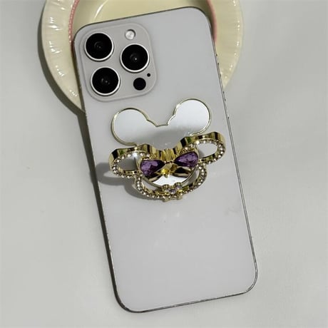 CUTECASEジュエリーミラースタンド スマホリング キラキラ リボン お洒落 人気 実用便利 可愛いガールズに大人気CM5326