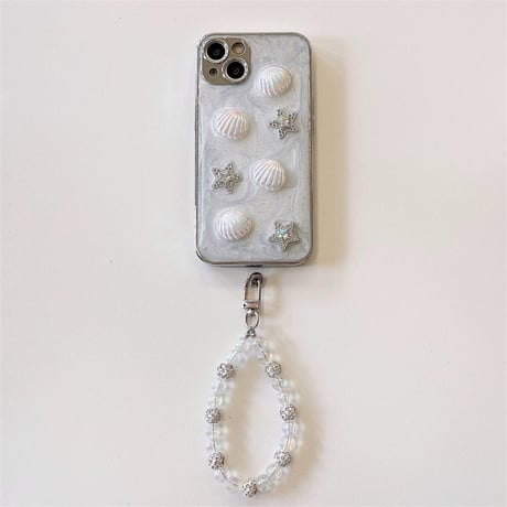 CUTECASE シェル iPhone15/15proケース チャーム付 iPhone14/13pro/12カバー キラキラ 女子力アップCM4540