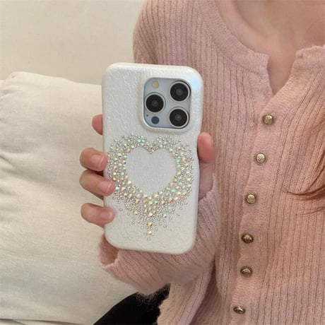 CUTECASEダイヤデコレザー iPhone16Pro/16ケース 光によって変色 iPhone15Promax/14/13カバー 高級感たっぷり エレガントCM4859