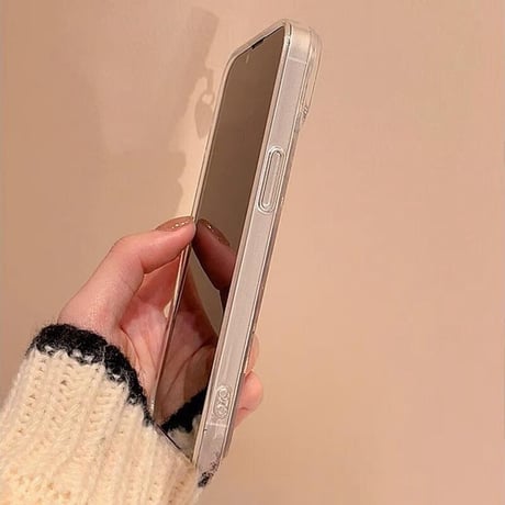 CUTECASE透明柔らかい殻リボン人気の要素女子力アップ iPhone15/15proケース リボン/ハートデコ iPhone14/13pro/12クリアケース かわいい きれいCM3898