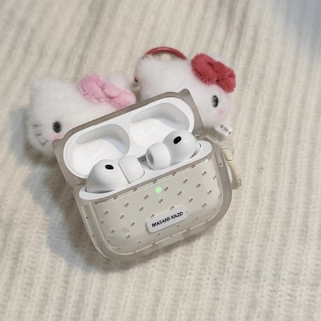 CUTECASE ピンク水玉模様 Airpods Pro3ケース 頑丈 Airpods 4/3カバー AirpodsPro2/1 リング付 韓国っぽ 淡色系 CM6110