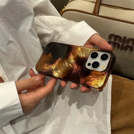 CUTECASE 琥珀色 iPhone16/16Proケース シックストラップ iPhone15Pro/14/13/12proケース 秋冬に流行るM4758