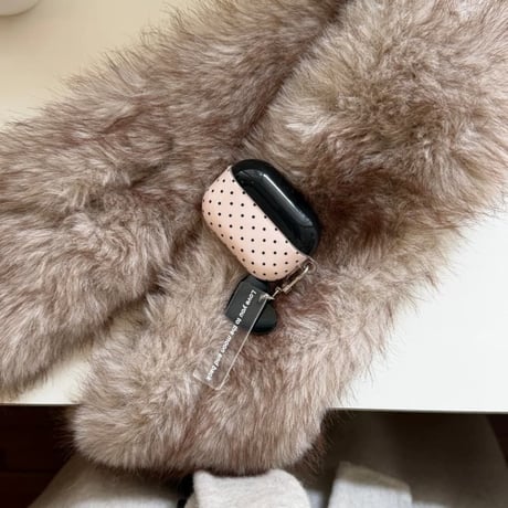 CUTECASE 韓国っぽ Airpods Pro3ケース 水玉模様 Airpods4/3カバー pro2/pro1 リング/ハートキーホルダー 大人可愛いCM6115