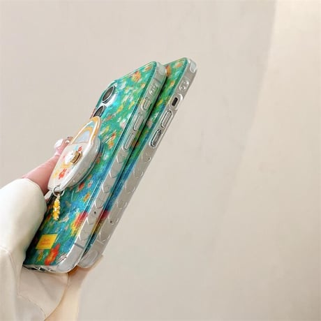 CUTECASE春に向け iPhone16pro/16ケース 花柄 花かごグリップ iphone15pro/14/13proカバー 大人可愛い 大人可愛いCM5186