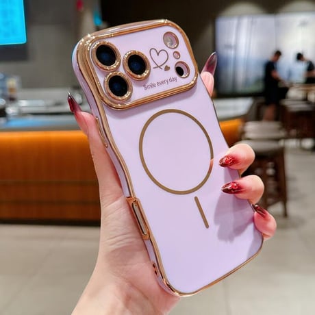 CUTECASE うねうねライン iPhone17/17proケース Magsafe ハート柄 iPhone17Air/17Promaxカバー 頑丈 耐久性 人気CM5650