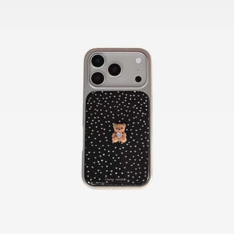 CUTECASE ダイヤ熊ちゃん iPhone17Pro/17ケース 水玉模様 iPhone16Pro/15カバー ストラップ 女子力高い CM5919