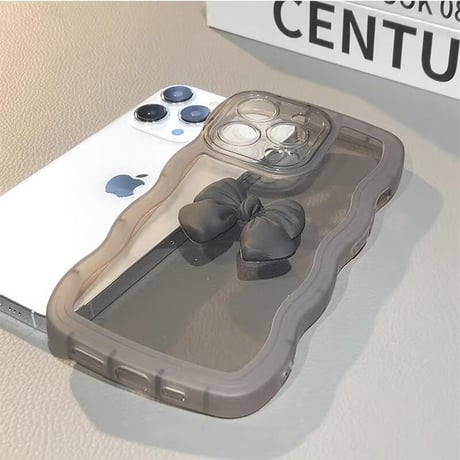 CUTECASE うねうね iPhone16/16Plusケース リボン 透明iPhone15Pro/14/13proカバー 落下防止 かわいいCM4649