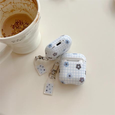 CUTECASE AirpodsPro3/4ケース 韓国っぽい 花柄AirpodsPro2/Pro1カバー エアポッズ3/2 大人可愛い キーホルダー付 ガールズに人気CM5689