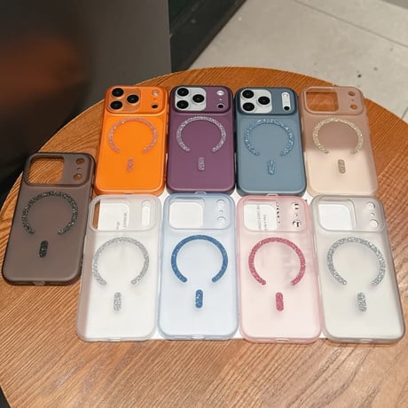 CUTECASE 指紋防止iPhone17Promaxケースマット キラキラMagSafeリング iPhone17Pro/iPhone17Airケース 軽量 持ち運びやすい CM5833