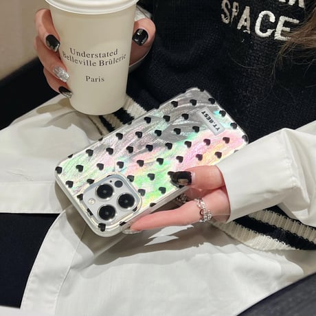 CUTECASEハート柄 iPhone15/15proケース キラキラ光る iPhone14/13pro/12ケース かわいい 女子に人気CM4065