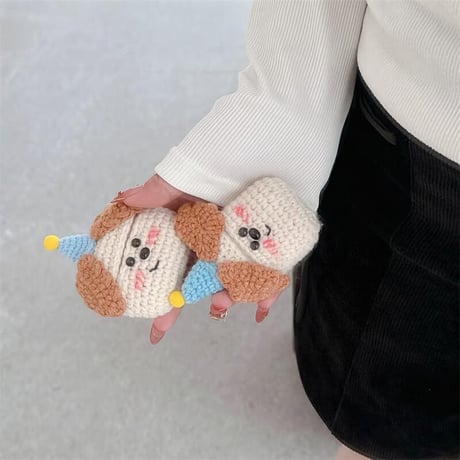 CUTECASEニット犬ちゃん Airpods 4ケース ギフトにおすすめ Airpods3/2カバー Airpodspro2/pro めっちゃ可愛いCM5002