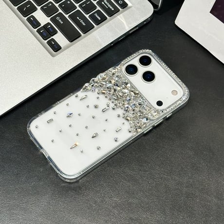 CUTECASE ダイヤデコiPhone17Promaxケース キラキラ感 高透明 iPhone17Pro/16Pro/15カバー 存在感抜群 きれい CM5898