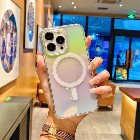 CUTECASEMagsafe対応 iPhone16/16Proケース 光によって変色 iPhone15pro/14/13/12カバー キラキラ オシャレ CM4560