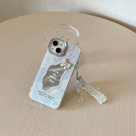CUTECASE不規則な鏡人気の要素 うねうね 鏡付 iPhone15/15Proケース キラキラグリッター iPhone14/13Pro/12ケース きれい 便利 丈夫 C6020