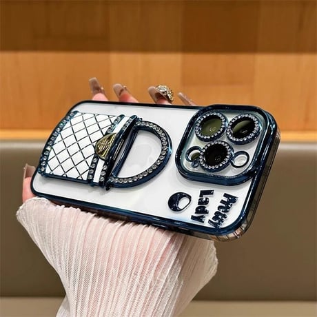 CUTECASE メイク鏡 iPhone16/16Proケース バック型スタンド iPhone15Pro/14/13Proカバー 綺麗キラキラ 多機能 レンズカバーCM4673