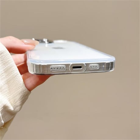 CUTECASEiPhone16/16Proケース クリア シンプルアイフォン15pro/14/13promaxカバー メッキ シック CM4561