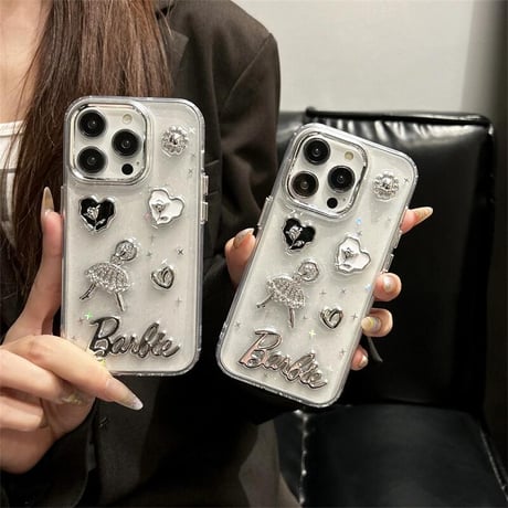 CUTECASEハンドメイド アイフォン16/16proケース バレエ女子 ストラップ iPhone15pro/14/13proカバー 可愛いデコクリアケース CM5410