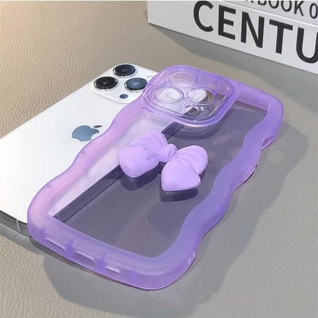 CUTECASE うねうね iPhone16/16Plusケース リボン 透明iPhone15Pro/14/13proカバー 落下防止 かわいいCM4649
