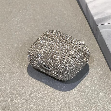 CUTECASE高級感 Airpods4ケース キラキラダイヤ AirpodsPro2ケース airpods3/2ケース シルバー エレガント 高品質 頑丈 シルバーCM5467