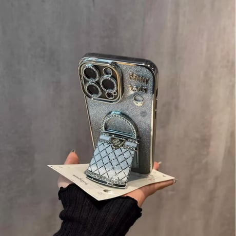 CUTECASE メイク鏡 iPhone16/16Proケース バック型スタンド iPhone15Pro/14/13Proカバー 綺麗キラキラ 多機能 レンズカバーCM4673