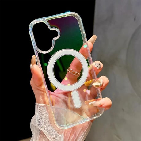 CUTECASEキラキラ iPhone17Pro/17Airケース MagSafe充電 クリア iPhone16ProMax/15Proカバー オシャレ 黄ばまない 丈夫CM5519