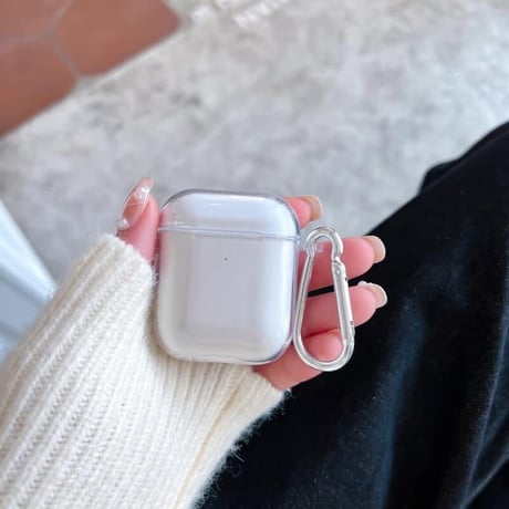 CUTECASEAirpods4ケース 第4世代 クリア AirpodsPro2/Pro1カバー エアポッズ3/2 カラビナ付 シンプル 艶感CM4677