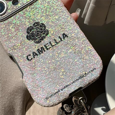 CUTECASE ストラップ付 iPhone17Pro/17ケース 花柄 iPhone16pro/17promaxカバー キラキラ オシャレ 大人可愛い CM5669