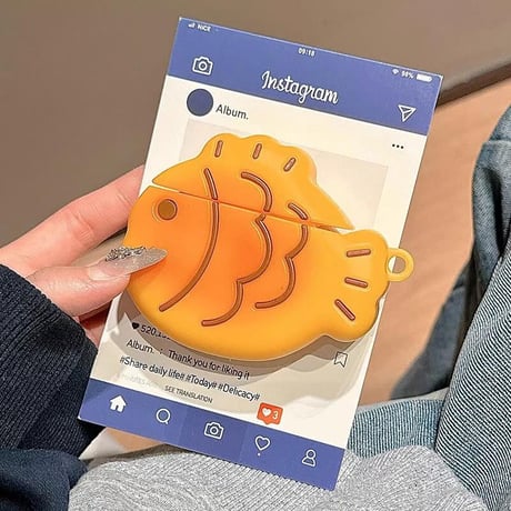 CUTECASE鯛焼き Airpods 4ケース めっちゃ可愛い Airpods3/Pro2ケース airpodsproカバー シリコン ギフトにおすすめCM5097