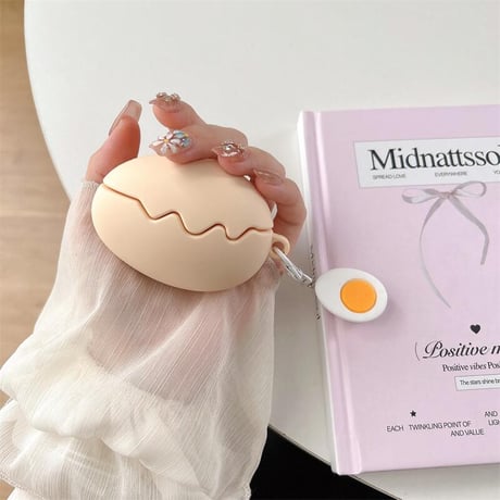 CUTECASE 卵 Airpods4ケース ゆで卵キーチェーン AirpodsPro2ケース エアーポッズ3/2 かわいい ギフトにおすすめCM5556