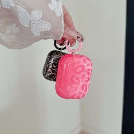CUTECASE アニマル柄 AirpodsPro3ケース 艶感 ヒョウ柄 Airpods4/pro2カバー トレンド感 リング付 人気 CM5907