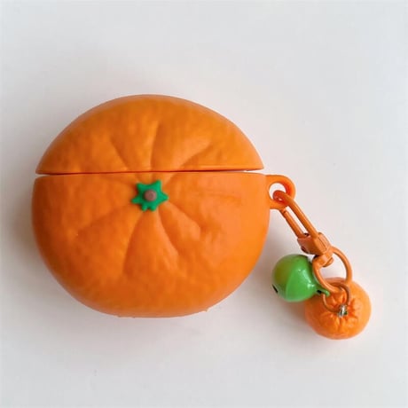 CUTECASEみかん Airpods4ケース ギフトにおすすめ AirpodsPro2ケース airpods3/2カバー キーチェーン付き 面白いかわいいCM5400