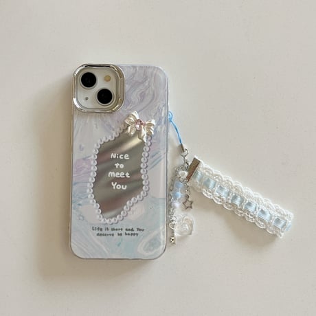 CUTECASE不規則な鏡人気の要素 うねうね 鏡付 iPhone15/15Proケース キラキラグリッター iPhone14/13Pro/12ケース きれい 便利 丈夫 C6020