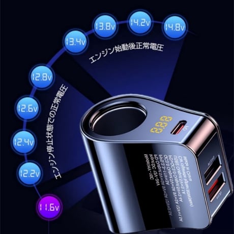 CUTECASE シガーソケット USB 3ポート 増設 QC3.0 急速充電  C27089679