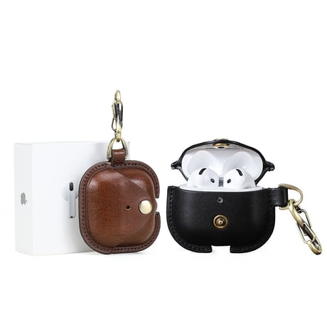 2024年新型Airpods4に適用 牛革イヤホンカバー フルカバー 落下防止 Apple 第4世代Bluetoothイヤホン保護カバー