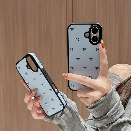 CUTECASEリボン柄 iPhone16Pro/16ケース 韓国風 iPhone15pro/14/13/12ケース 可愛すぎ 女子力アップ CM4842