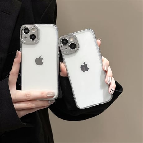 CUTECASEiPhone16/16Proケース クリア シンプルアイフォン15pro/14/13promaxカバー メッキ シック CM4561