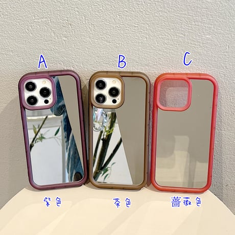 CUTECASE鏡付 iPhone15/15proケース キラキラ iPhone14pro/13/12カバー シンプル風 便利丈夫CM4057